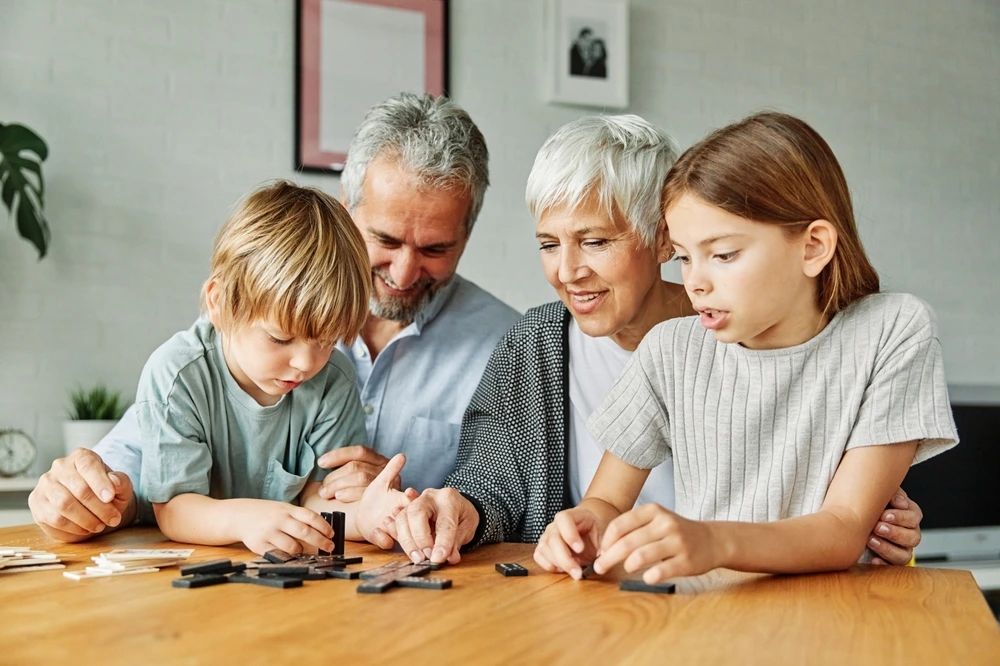 Portrait of grandparents and grandchildren